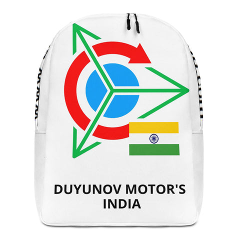 BACKPACK "DUYUNOV MOTOR'S INDIA" WITH TEXT